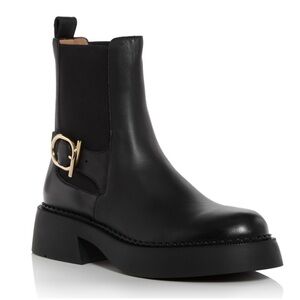 NIB FERRAGAMO Women's Gancini Chelsea Booties